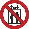 Знак P34 Запрещается пользоваться лифтом для подъема (спуска) людей (пленка 200х200 мм)